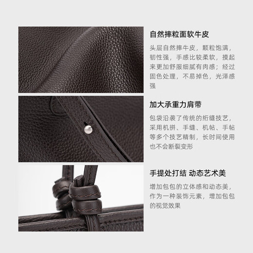 Banpo decoration (bampo) first layer cowhide bucket bag small autumn and winter new counter exquisite hand-held one-shoulder crossbody bag, earthy 260 (hand-grabbing pattern)