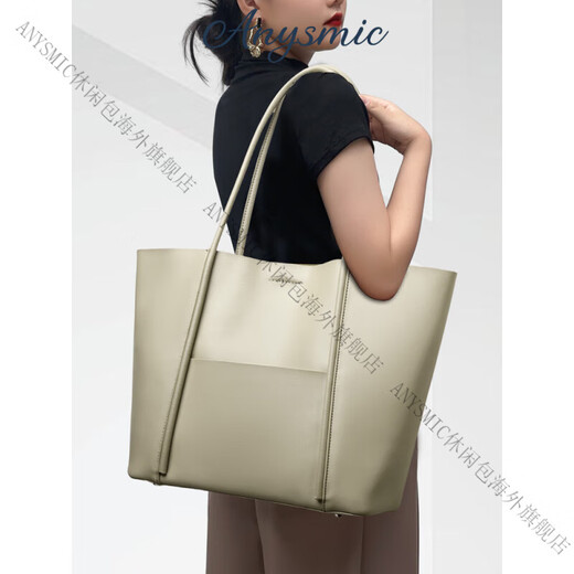 ANYSMIC包包女包奢侈品牌单肩包女托特包2025新款时尚百搭大容量真皮女包 咖啡色