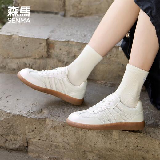 Senma (Senma) fashion, breathable and comfortable German training shoes soft sole versatile casual shoes for women 125200141 pearl white size 35