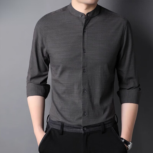 Hengyuanxiang printemps et automne Nouveau col chinois Collier blanc chemise blanche masculine à manches longues à manches longues de glace de glace à la ligne fine 9930 collier de stand blanc s 165 90jin [Jin est égal à 0,5 kg] -100jin [Jin est égal à 0,5 kg]