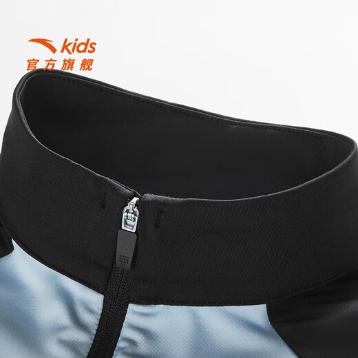 ANTA Children's T-shirt Universal Children's Clothing 2025 Autumn New Style Comfortable Breathable Light Warm Velvet Running Training Knitted Short-Sleeved Shirt Long T Men's Yuzhu Blue 5401-3 130