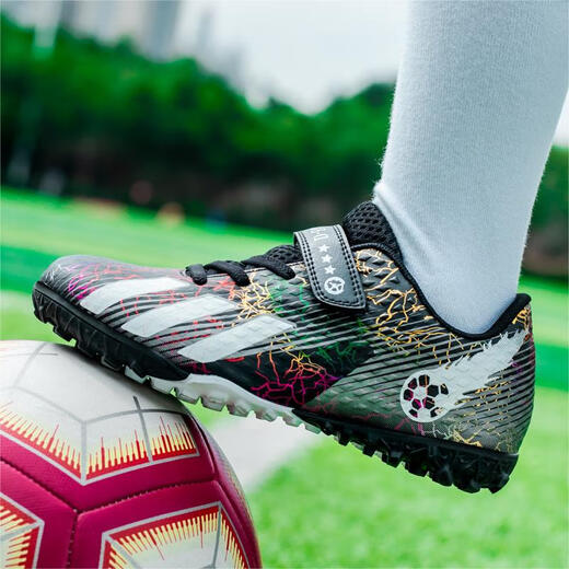 iosn mandarin duck football shoes new falcon children boy elementary school student assassin velcro broken nails football training shoes 6199 black and blue broken nails [buy one five] 31