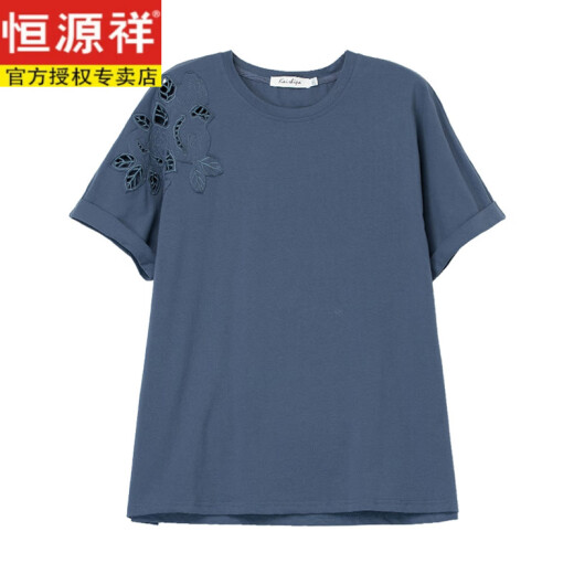恒源祥加肥加大码纯棉T恤女式夏短袖2025新款宽松中年妈妈全棉白色上衣 白色【KSP-9896款】 2XL 适合130-145斤