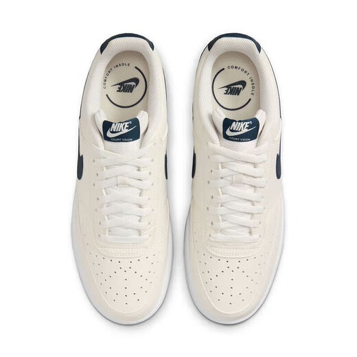 Nike (Nike) Offizielle Webbrettschuhe Herrenschuhe Herbst Einfache Version Air Force One Court Vision Sneakers Weizenfarbe Casual Schuhe HQ4867-101 Segel Weiß/Ortel Deep Sea Blue 40
