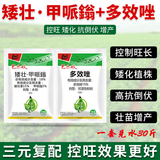 Paclobutrazol Chlorobutrazol combination package for dwarf control, vigorous growth, strong seedlings, increased yield and resistance to lodging, wheat, peanuts and soybeans (Chlobutrazol Chlorobutrazol + Paclobutrazol)*10 sets