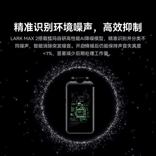 MOMA LARK MAX 2 Wireless Lavalier Microphone Professional Sound Quality Monitoring Radio Microphone AI Noise Reduction Internal Recording Mammoth One to Four Microphone Interview Business Recording Radio MAX 2 One to Two (Two Transmitters and One Receiver, Charging Box Included)