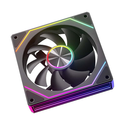 动力火车（PowerTrain）棱镜8 PRO机箱风扇12CM台式电脑ARGB神光同步主机散热风冷 无限镜灯效 黑色正叶