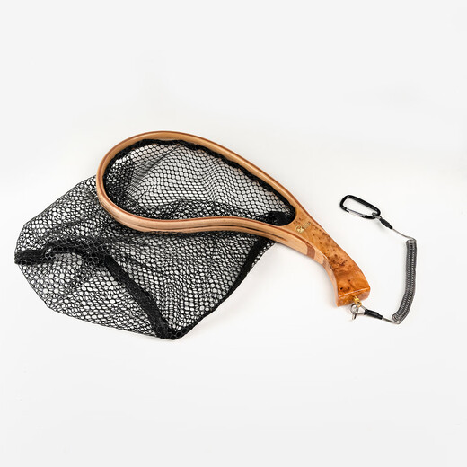 Xiangmao stream copy net small object fishing solid wood fishing net trout stream fishing Tianzhan fishing net pocket fly fishing portable copy net
