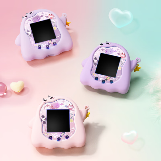 Tamagotchi uni mascota electrónica Purple Little Devil Silicone Cubierta protectora para pegatinas Educación temprana UNI Pink Little Devil Cover - Ded Stickers and Hands