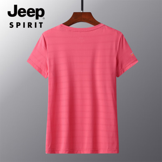 JEEP SPIRIT夏季薄款冰丝速干t恤男宽松大码运动休闲圆领透气冰丝上衣T恤 JEEP6628男白色LAY LOW 3XL 女135-145斤