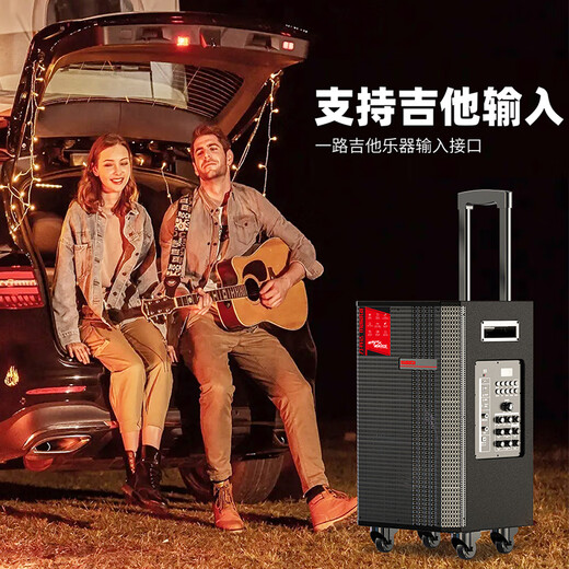 Malata M+9296 outdoor electric acoustic guitar folk singing instrument speaker square dance performance audio wireless Bluetooth home trolley speaker 12-inch OTG lossless live broadcast