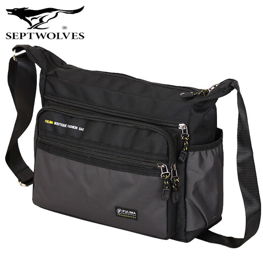 SEPTWOLVES Durable Oxford Cloth Shoulder Bag Men's Backpack Sports Fashion Crossbody Bag Men's Bag Travel Bag File Bag Briefcase Dark Blue