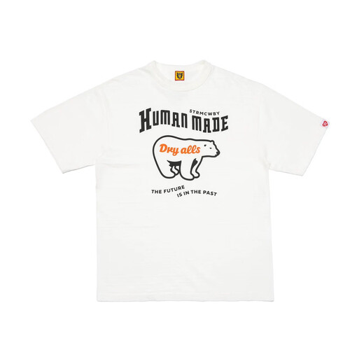 
Spot HUMAN0 Japanese summer heavyweight bamboo cotton polar bear printed short-sleeved T-shirt Japanese short tee black 3882 L