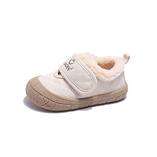Terranis Yangma recommends 2025 new toddler shoes for autumn and winter breathable soft soles 0 1-2 years old indoor single shoes for men single shoes off-white 16_inner length 12.0cm
