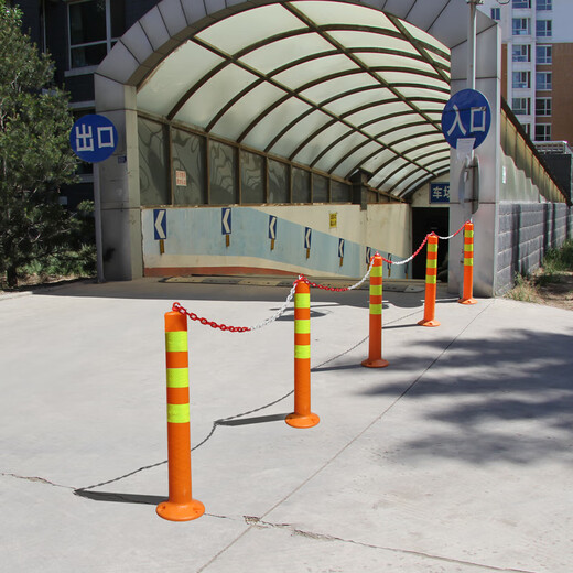 Quxingxing plastic red chain 3 meters reflective warning column isolation chain roadblock road cone safety protection chain HXMSN326 plastic red and white chain 3 meters - 1 pack