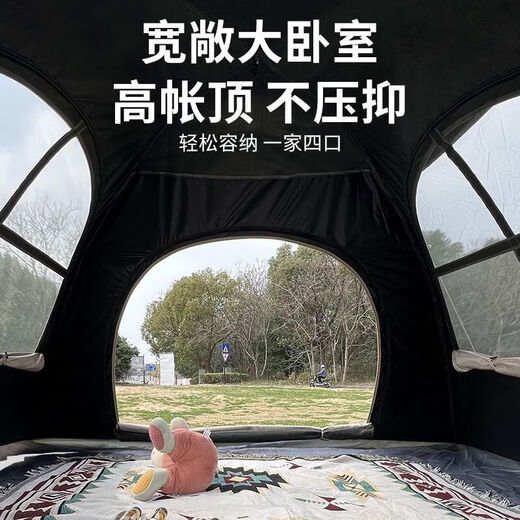 Aoran Tent Outdoor Camping Tent Rain Rappens Overnight Professional Полностью автоматический быстрый открытый палатка Полный набор кемпинга, очень большие утолщенные - две двери и два окна [дайте мат с защитой от влаги]