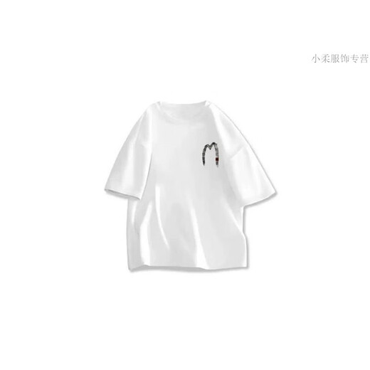 曦牧遥凯登鹿锋界服饰夏季百搭新款创意印花圆领短袖上衣T恤ins 白色AB1699前后-M网点####__ S _(建议_90-110)####__