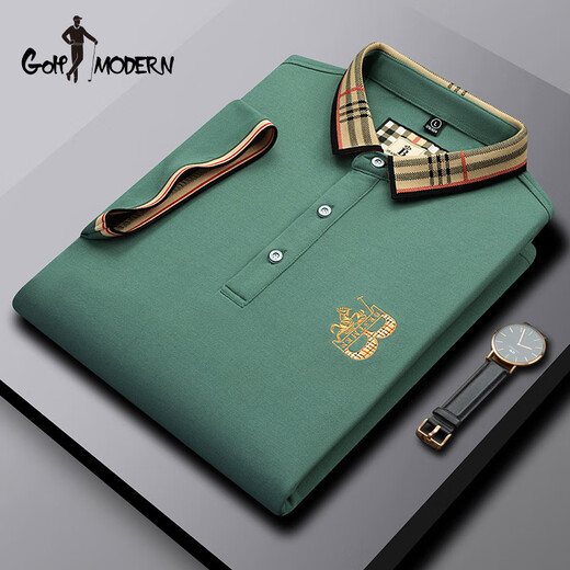 GOLF MODERNGOLFMODERN高尔夫polo衫男短袖夏季刺绣翻领T恤2025新款半袖 黄色_ZA897 M