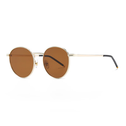[Same style of Liu Renna] Women's sunglasses 2025 new retro round metal small frame sunscreen sunglasses 826 silver frame gray sheet [glass box + mirror cloth]