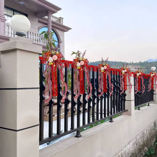 咏幻农村结婚装饰女方婚礼别墅院子楼梯栏杆气球拉花婚房布置套装 b3879