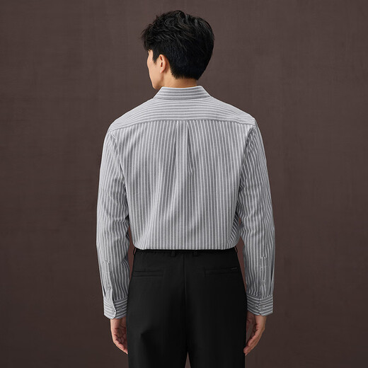 HLA HAILAN HOME LONG SHIRT MEN Men d'automne 25 brodé Businet Light Businet Vertical Stripe Casual Casual Men