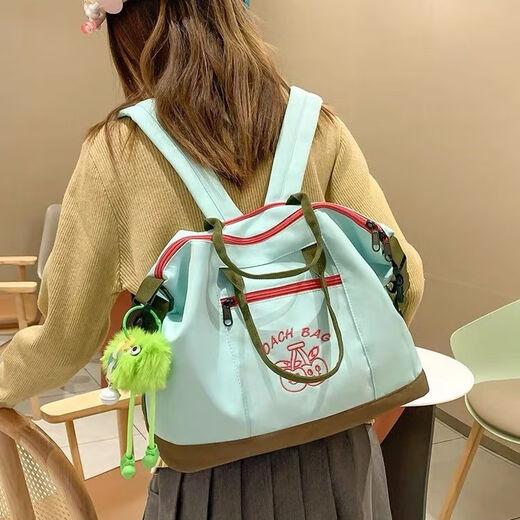 Rucksack Multifunktionaler Pendler-Pendelbeutel Handtasche Reisetasche große Kapazität Student Rucksack One-Shoulder Crossbody Reisetasche Pink Belt Anhänger (mit Schultern + Crossbody + Hand)