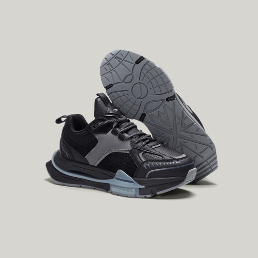 Daniel Hechter [gleiches Modell in Einkaufszentrum] Herrenweiche Atmungsschuhe Klassische Sport und Freizeit dicke Sohle Schuhe HC12108 Black 39