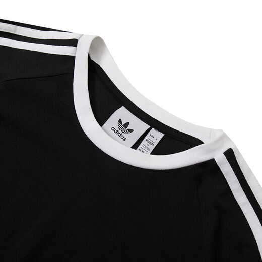 Adidas clover Männer Top 2025 Sommer Neue Mode dreistreifen schwarz-weiß runde Hals lässig Langarm T-Shirt IA4877 M