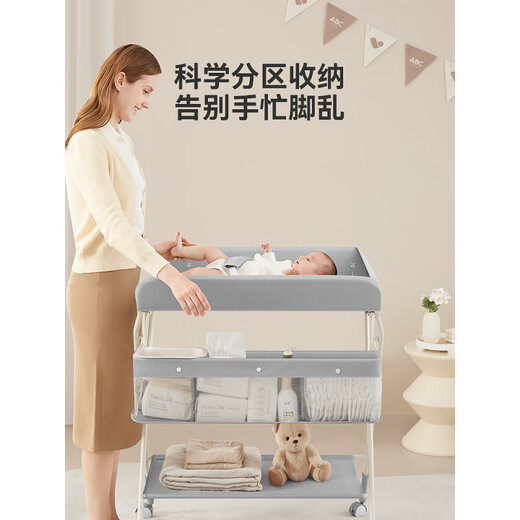 ABCMOKOO diaper table baby care table massage and touch multi-function foldable storage newborn baby diaper table Kebote green [Se-SE basic model] no place Other_Stand structure_complete installation