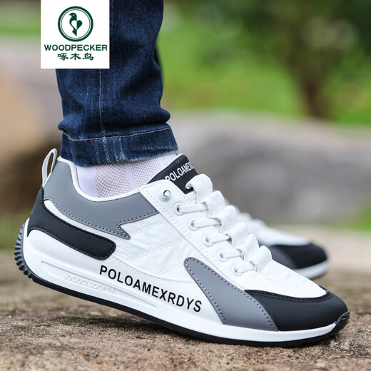 Woodpecker 2025 new casual shoes men's shoes summer new breathable casual sneakers men's soft sole non-slip running comfort AW9902 blue fabric style 42 size small/size one size