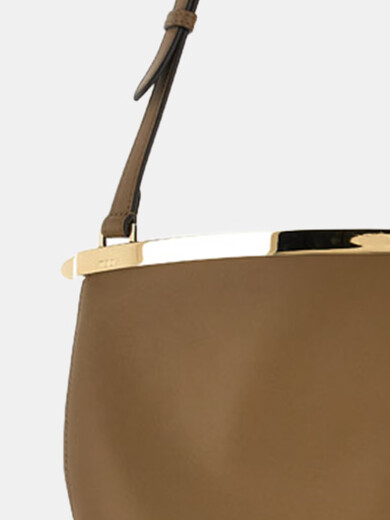 托德斯（TOD'S ）2025新品女士 MAGENTA BAG小号皮革水桶包女包 棕色