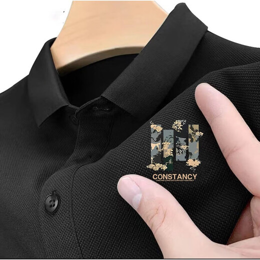 Yaba 2025 new summer trendy brand POLO shirt men's short-sleeved American retro casual versatile men's lapel shirt gray PL1049 M