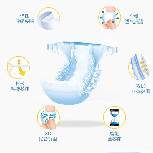 [New Product] Pipi Growth Record Baby Diaper Ultra-thin Breathable Newborn Pulling Pants Toddlers Diaper M Size 54 Pieces