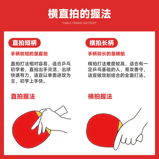 红双喜（DHS）乒乓球拍专业3星（横拍）双面反胶含拍套H3002