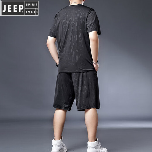 Jeep Spirit Silk Silk Camiseta de secado rápido Hombre Fat Man más grasas