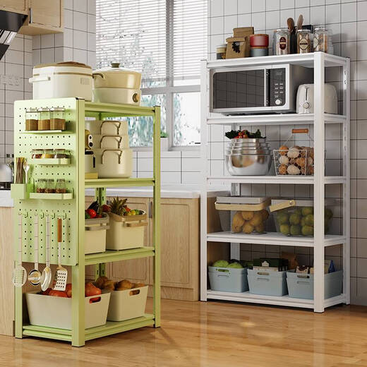 Yonghuan Küchenlagerregal boden montiert mehrschichtige Mikrowellenlagerstange Ofen Topf Rack Rack Regal Obst-Five-Layer 198cm High 12035 cm
