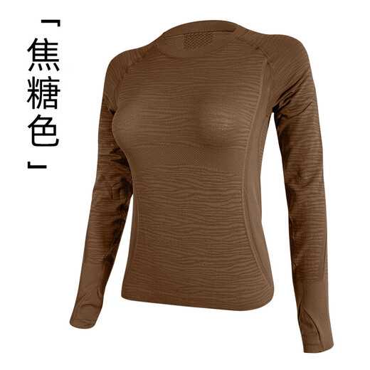 2025LULU same style women's sports long-sleeved T-shirt seamless outdoor round neck yoga fitness wear running Pilates pine forest green small waist XL