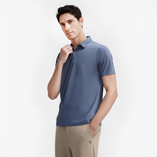 LEE KIDS men's T-shirt summer ice silk POLO shirt collar sports summer lapel short-sleeved men's T-shirt quick-drying polo shirt 12358 black M
