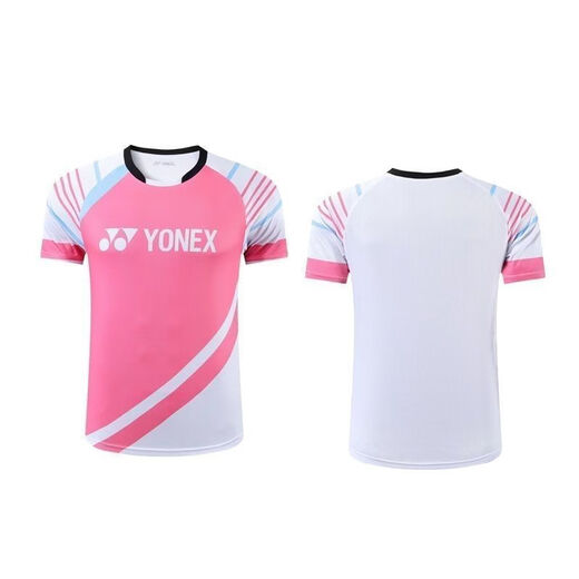 YONEX尤尼克斯2024新款Yy速干羽球服男女短袖套装运动透气比赛训 6296粉色上衣 2XL 女