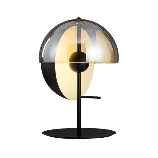 Erstes Konzept der modernen leichten Luxusschisch-Lampe Nordic einfaches Designer Schlafzimmer Nachtlampe Glas kreatives hochempfürtiges Wohnzimmer Dekorativ Hellgrau M1098 Hellgrau Style Button Switch