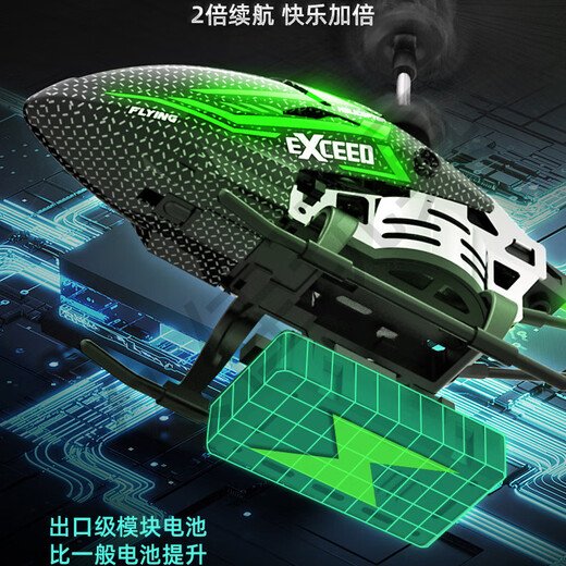 新品七彩变幻灯光遥控直升飞机3.5通定高儿童耐摔遥控人机 绿色英文盒合金3.5通+定高+彩灯 标配（单电池试用版