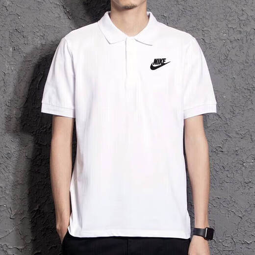 耐克（NIKE）装上衣25冬季新款时尚休闲翻领透气快干polo衫运动服短袖T恤潮 FN3895-100-白色-刺绣logo S