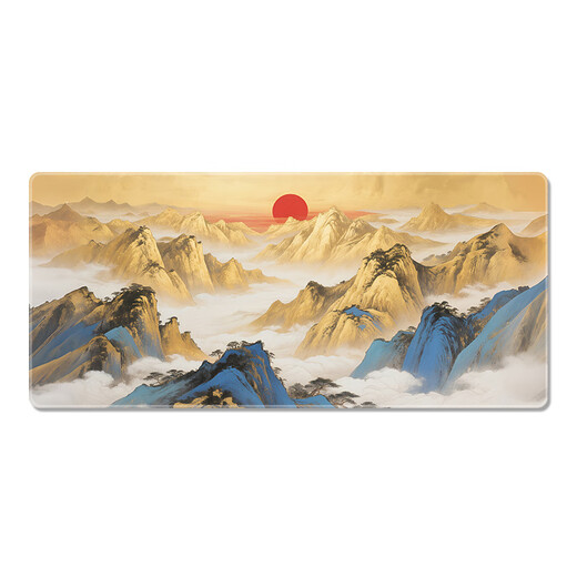 Drei-Farben-Katze Chinese-Tintenstil-Malerei Maus-Pad Super großer alter Stil Landschaftsbüro Student Tastatur Tischpolster Computer Handgelenk Schieber E-Sport Smooth Lock Edge Anti-Slip-Anpassung Größeres Verdickter hoher Aussehen 15124 Rizhao Jinshan 100 cm x 50 cm x 5 mm