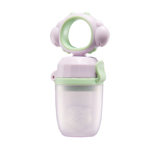 Baby food bite bag Fruit and Vegetable Silicone extrusion molar stick teether baby eating fruit supplementary utensils for home use white with base 1 pack