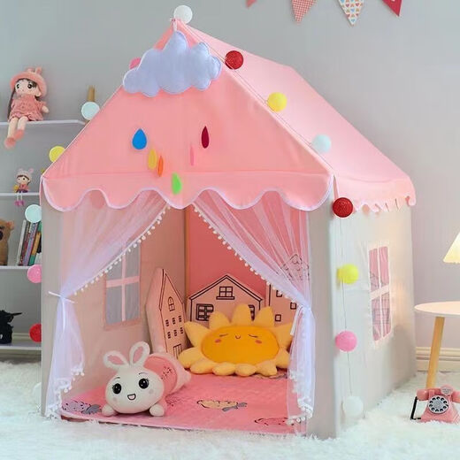 Gu Jianmu Zelt Kinder Indoor Game House Small House Castle Princess House Schlafhaus Traum Luxushaus rosa Zelt (PVC Pole) Zelt (Geben Sie Farbflagge)