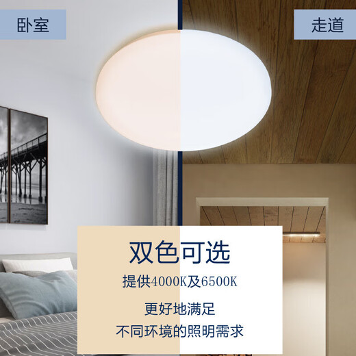 Philips LED ceiling light ultra-thin three-proof balcony light bedroom aisle simple corridor light Hengyan insect-proof and mosquito-proof 24W Zhongguang