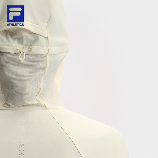 FILA Official Women's Knitted Hooded Jacket Fitness Sports Cool Sunscreen Top Feather White-IV M 165/84A/M