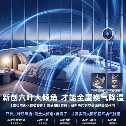 Niye 300m2 Powerful Cooling丨16% Cooling in Seconds Electric Fan Silent Bedroom Super Silent Level One Energy Efficiency Fan Refrigeration Air Conditioning Fan Household Floor Fan Air Circulation Fan Ice Blue 200m Cooling-Mechanical Power Saving-Silent Constant Cooling