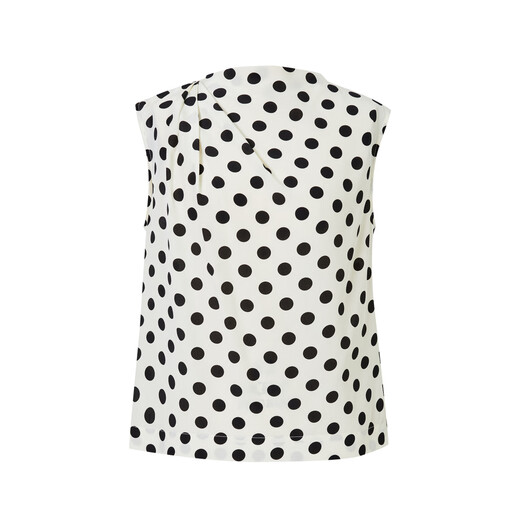 Ainos Essi [gleicher Stil im Einkaufszentrum] 2025 Sommer neues Produkt Mulberry Seiden Halbschildkröte Kragen Polka Punkt Französisch Seidenhemd für Frauen 40615081 Meter Bottom Black Dot M.