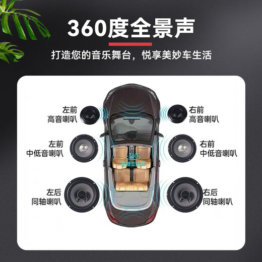 DANNER.JAZZ Berlin Voice Car Door Full Car Audio Horn Upgrade and Modification Set 6.5-inch DSP Amplifier Harman Katon All Cars 2 Mid-bass 2 Treble 2 Coaxial + Sound Insulation + DSP